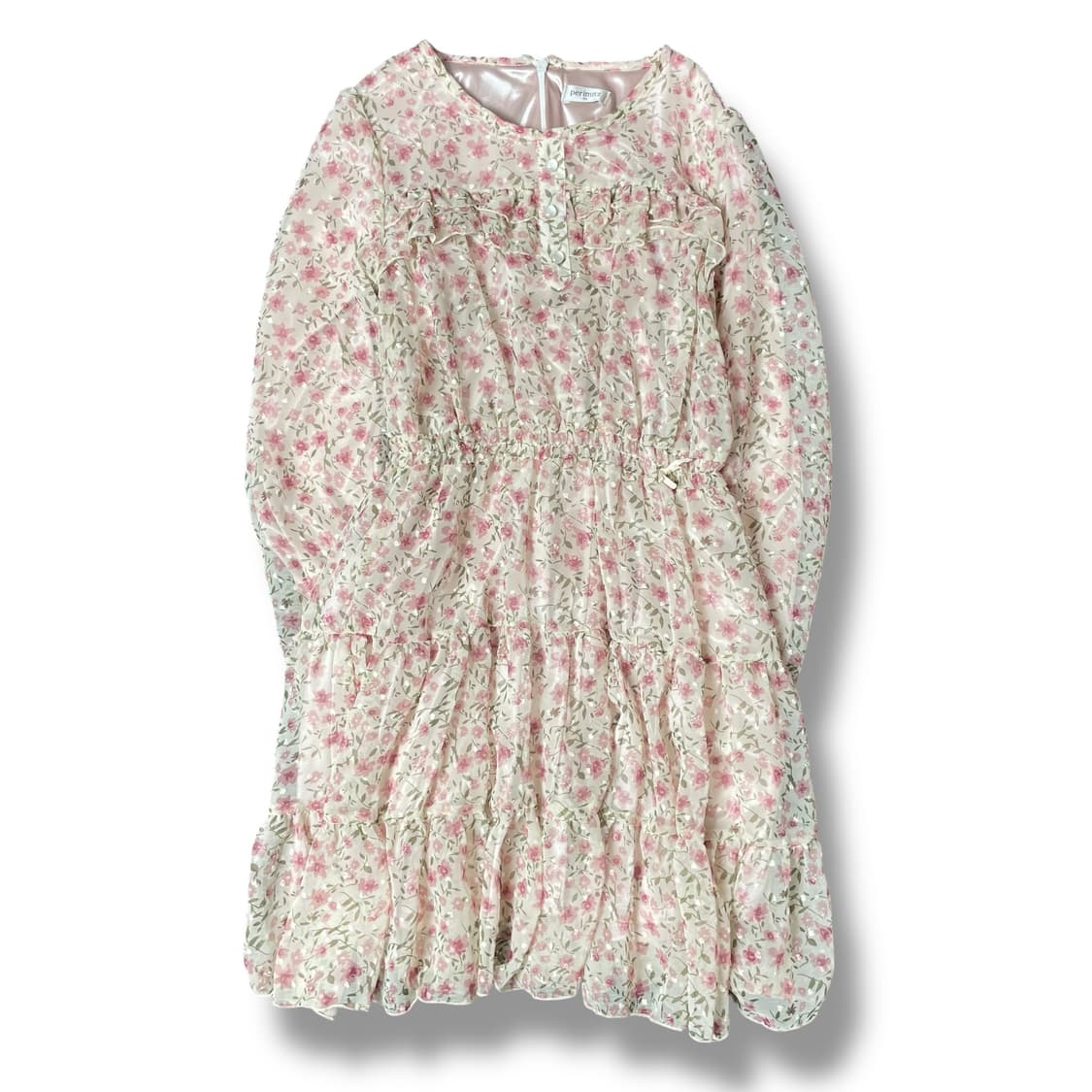 페리미츠 키즈 꽃무늬 폴리 롱 원피스 150 상품이미지1