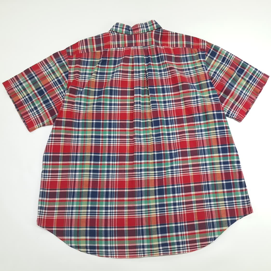 Co562 2XL 폴로 랄프로렌 버건디네이비 매드라스 반팔 셔츠 남방 상품이미지6