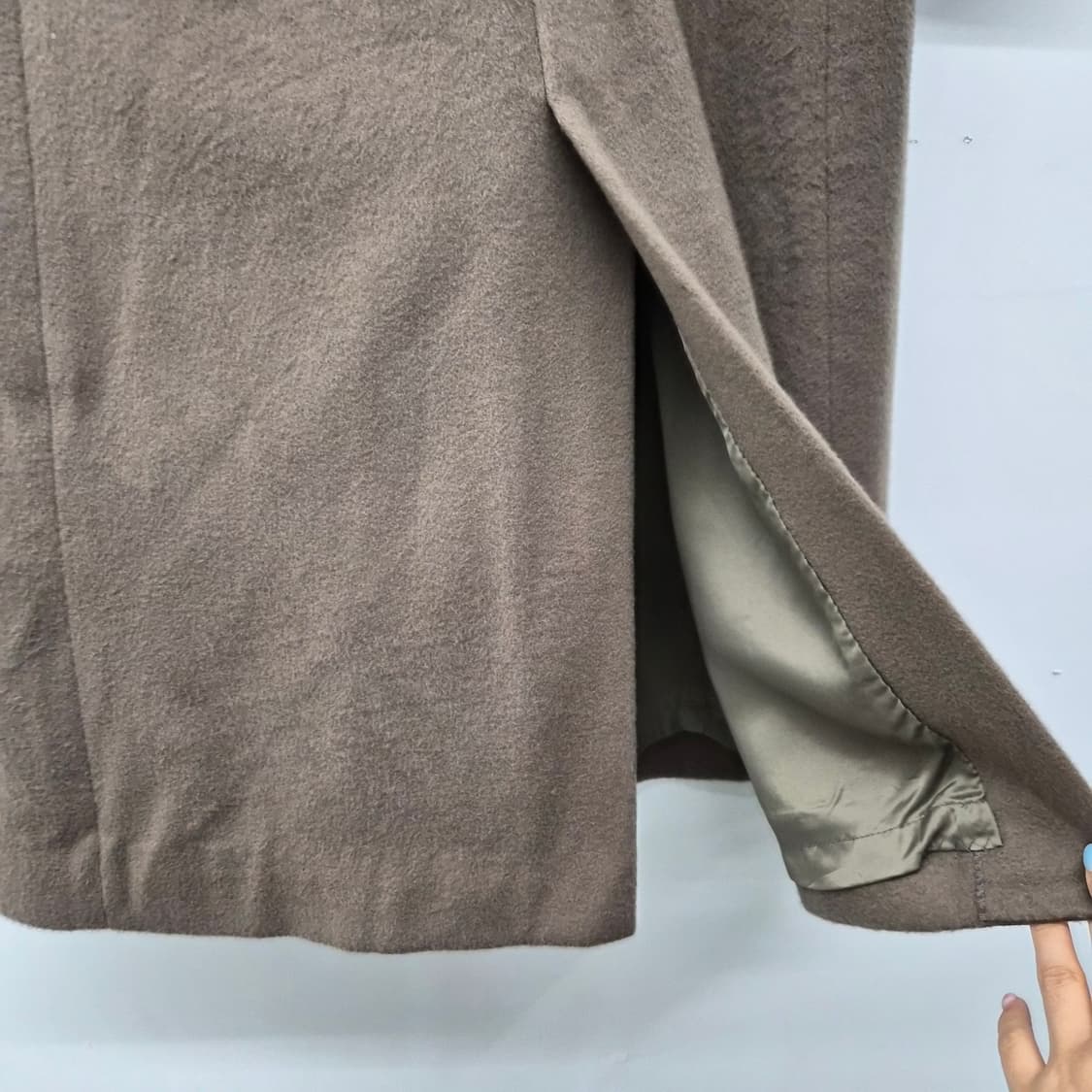 캐시미어 100% 브라운 롱 코트 여성 M 상품이미지10