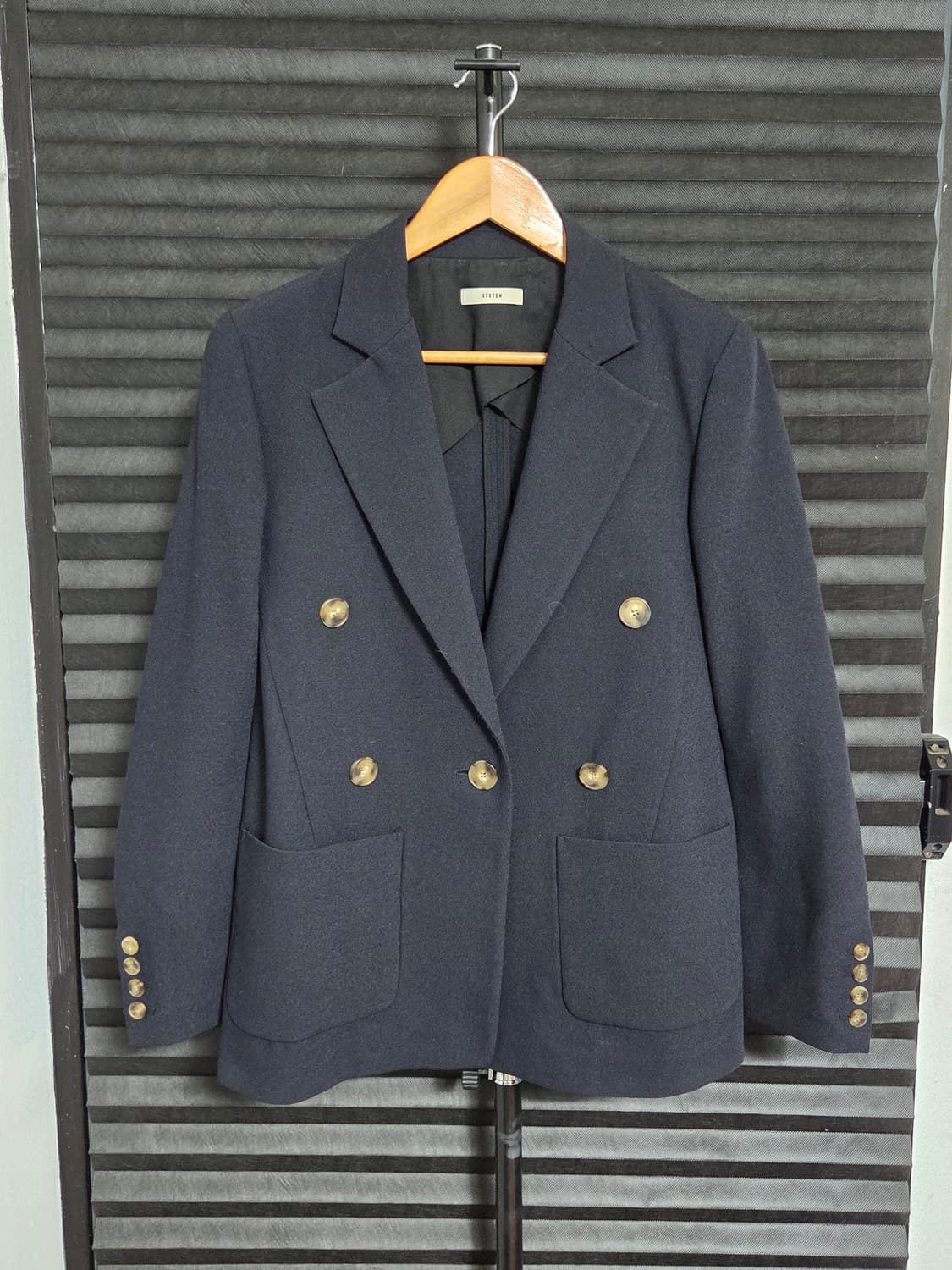 [시스템] 울 피크드 라펠 더블 브레스티드 자켓 | 00173 상품이미지1