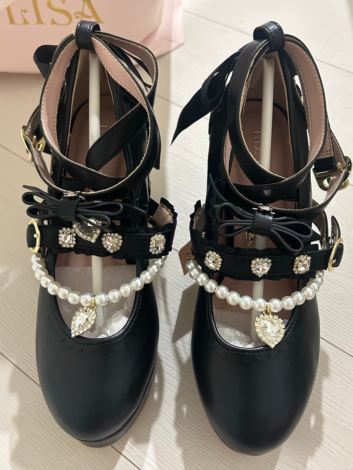 리즈리사 진주 크로스 스트랩 펌프 판매 상품이미지2