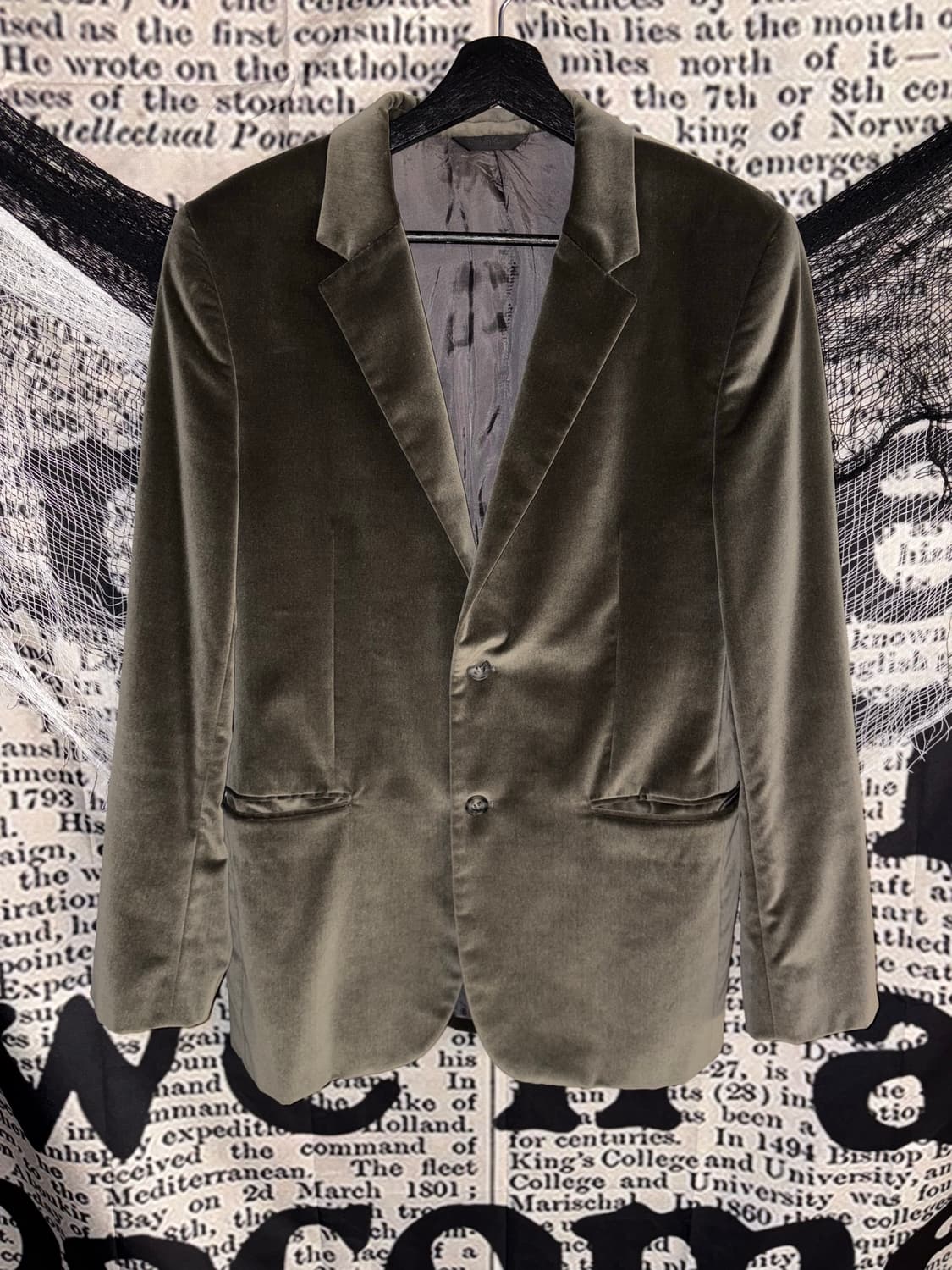 Olive Velvet Classic Blazer – Calvin Kle 상품이미지1