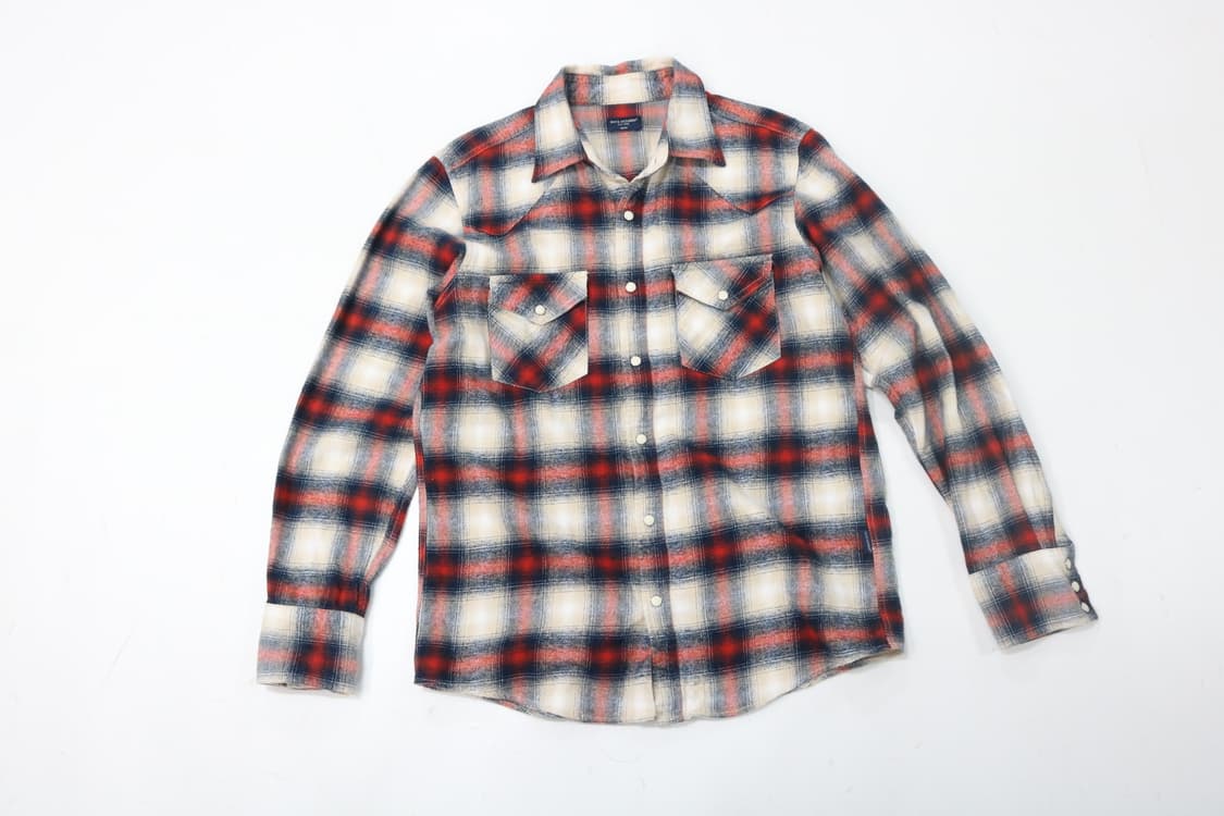 BACK NUMBER 백넘버 빈티지 웨스턴 체크 플란넬 셔츠 (M) 상품이미지2
