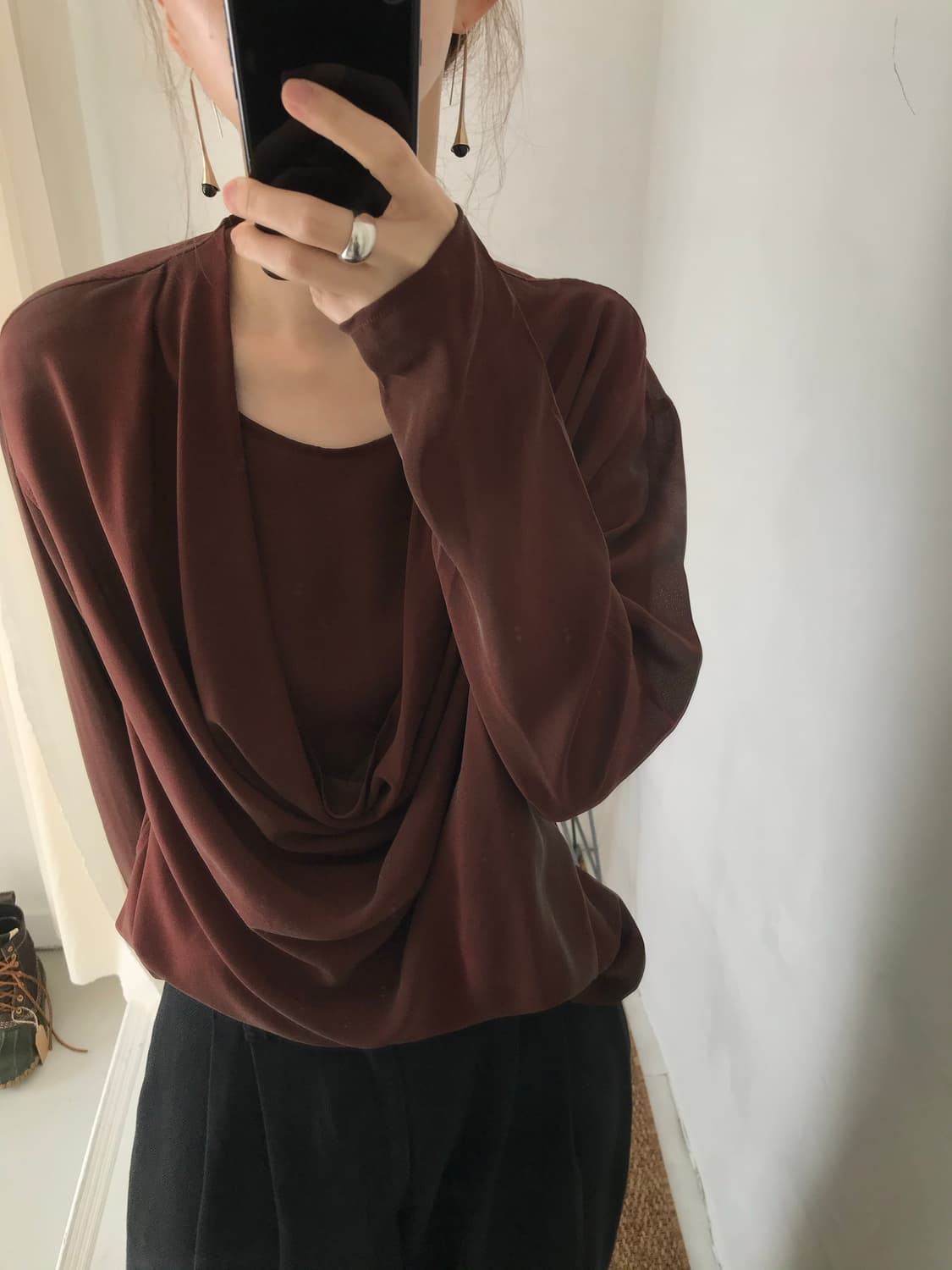 drape silk blouse 상품이미지2