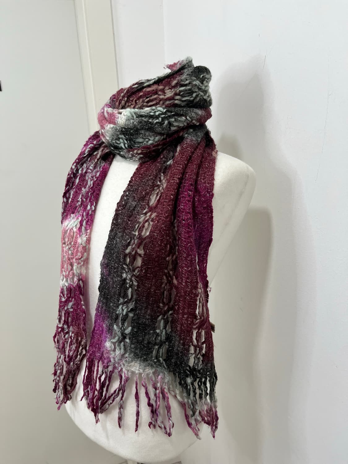 일본빈티지 모리걸 뜨개 패턴 머플러 상품이미지2