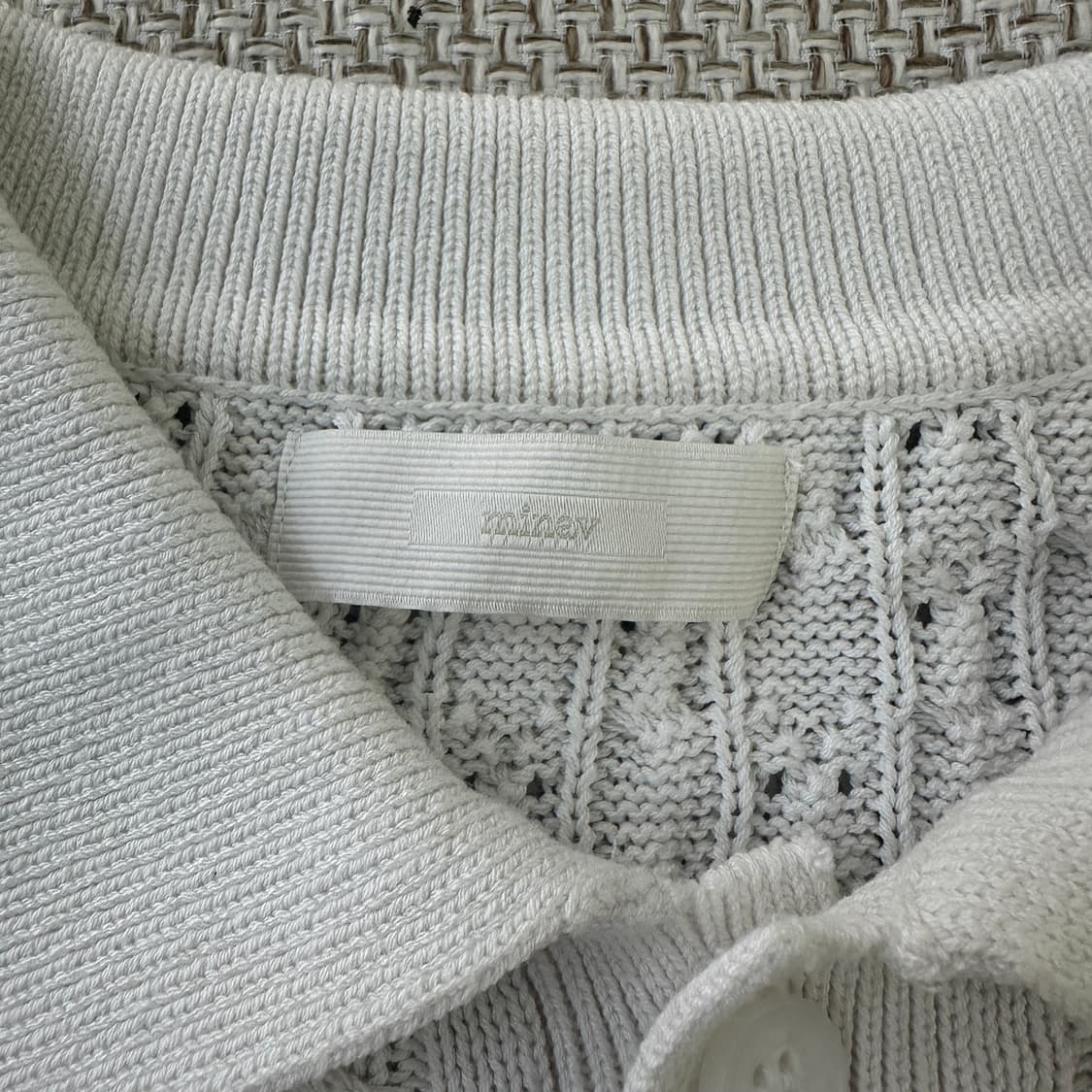 L 미나브 케이블 펀칭 카라 니트 0416D 상품이미지2