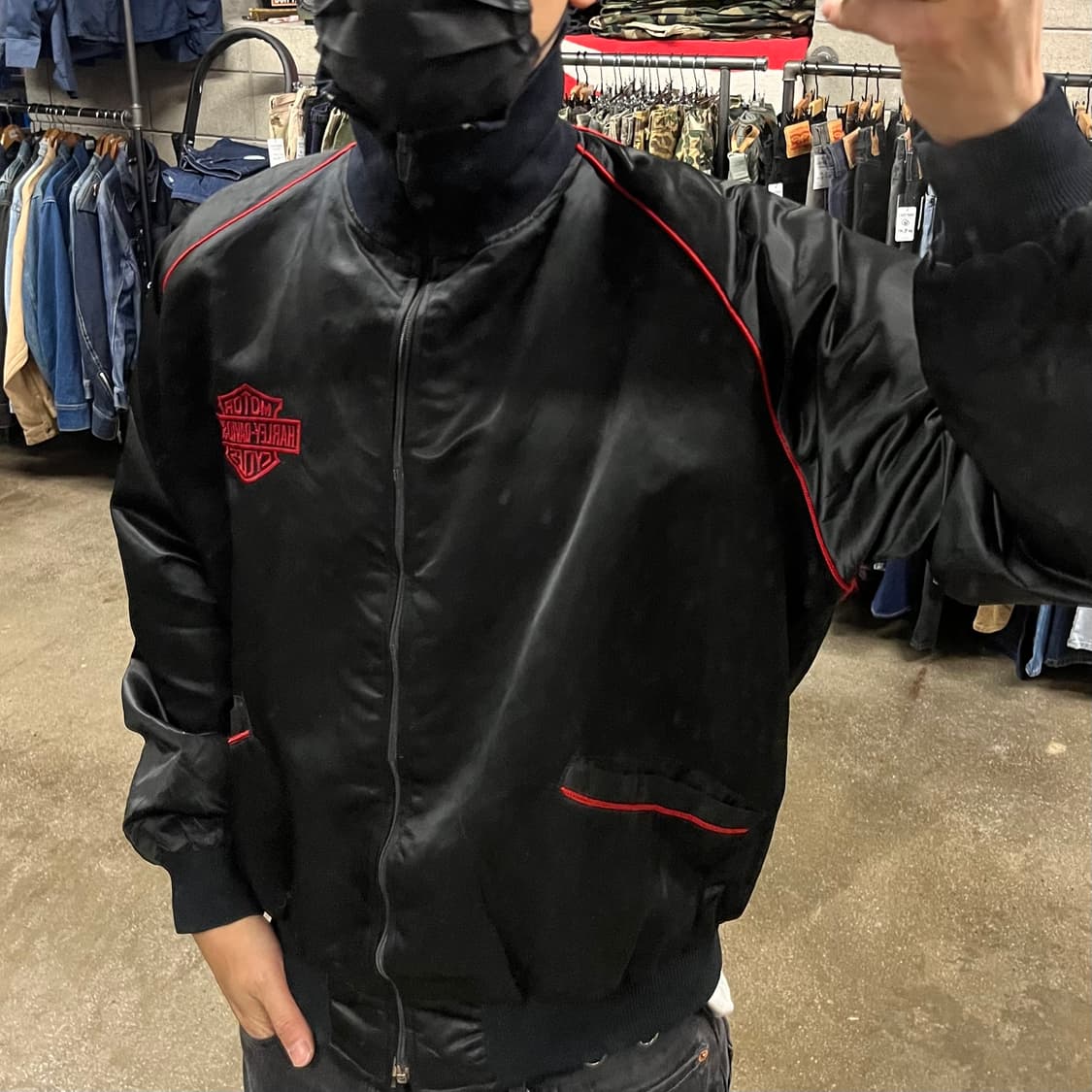 80s 할리데이비슨 나일론 바시티 (105)  상품이미지5