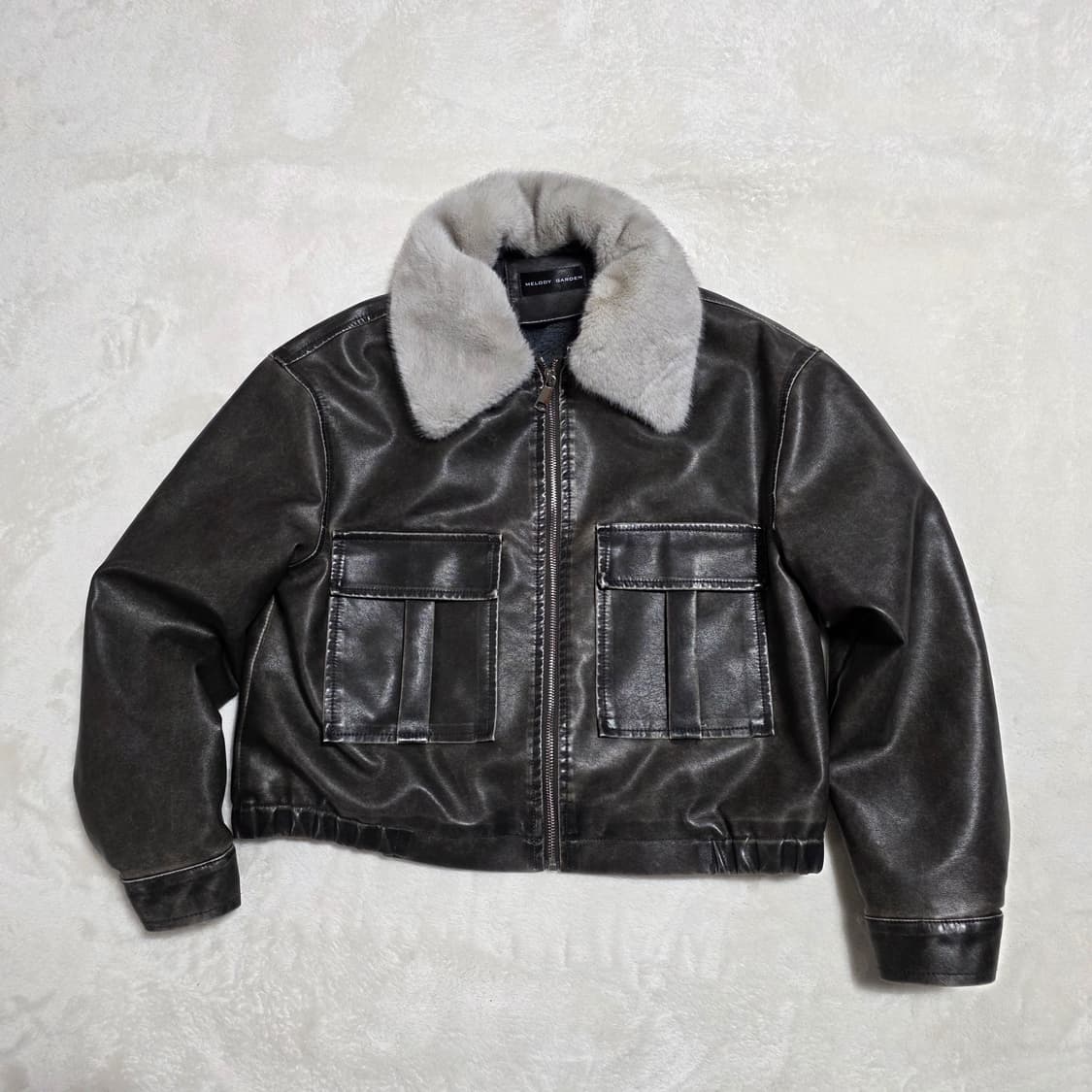 (F)여성 멜로디가든 빈티지 비건 레더 자켓 겨울 상품이미지1