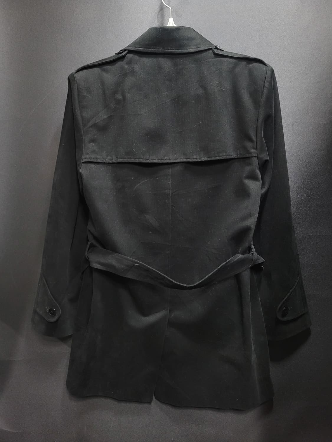 Agnes b 아네스베 블랙 벨티드 코트  상품이미지3