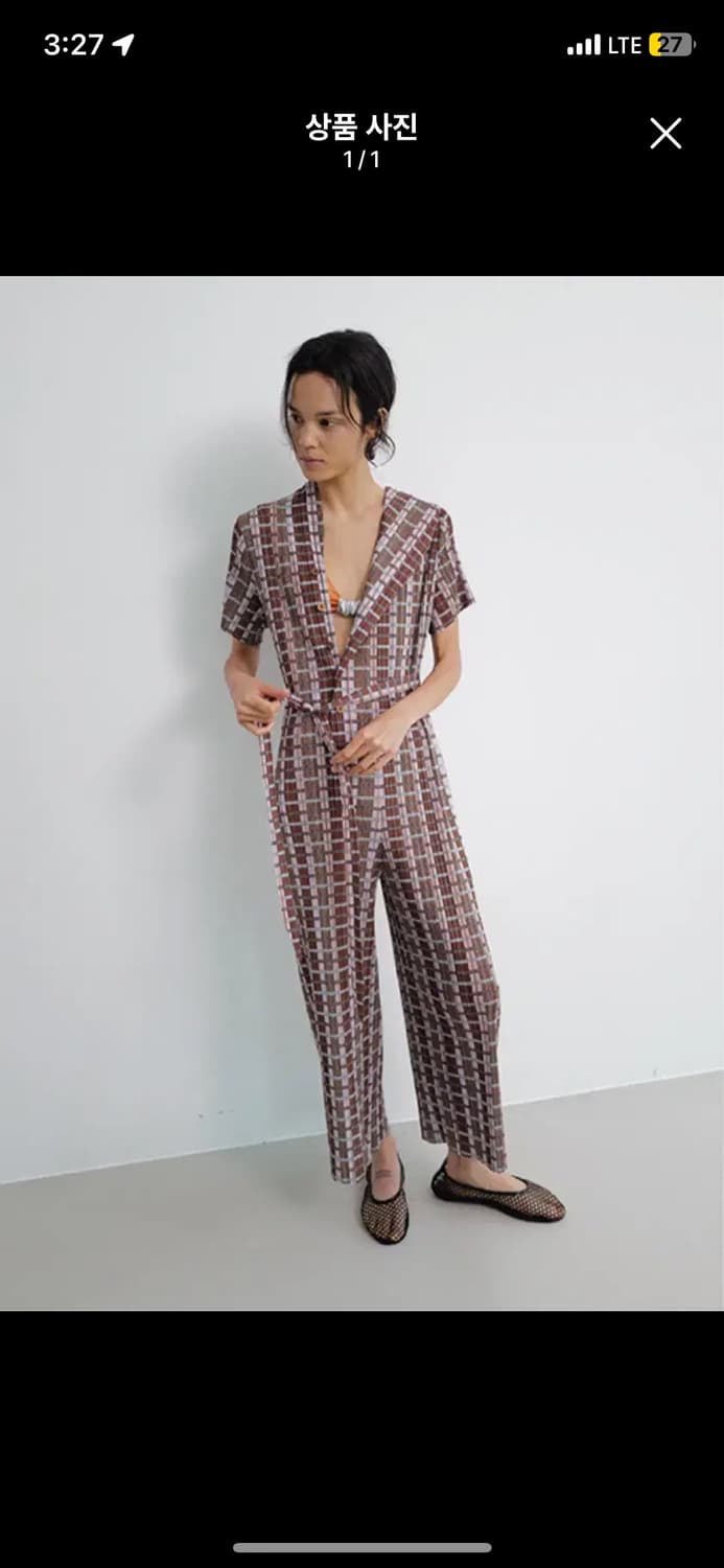 공디드 디자인 플리츠 점프수트 상품이미지1