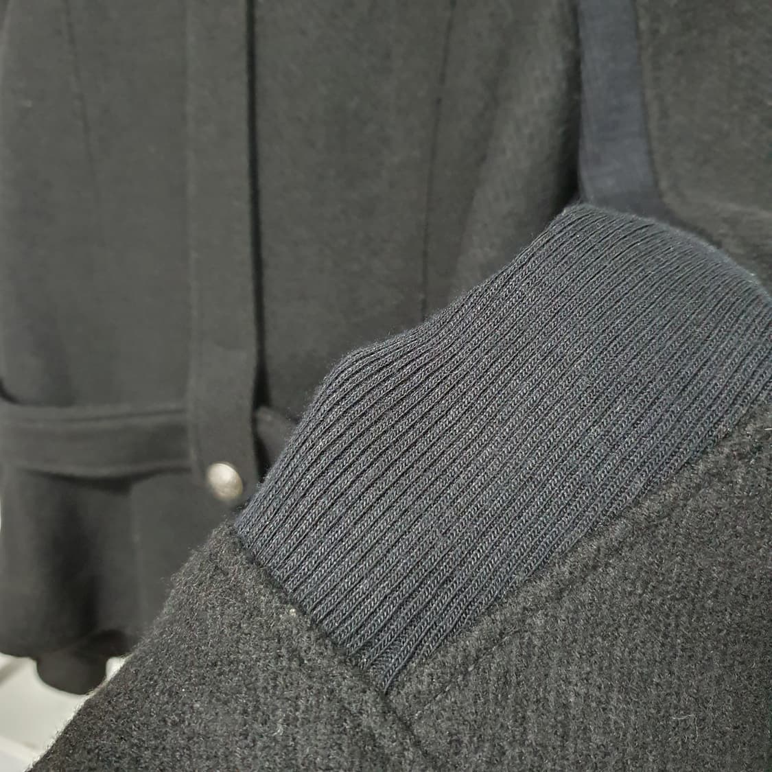 blu:pepe 블랙 벨트 피코트 모직 라이더 자켓 상품이미지5