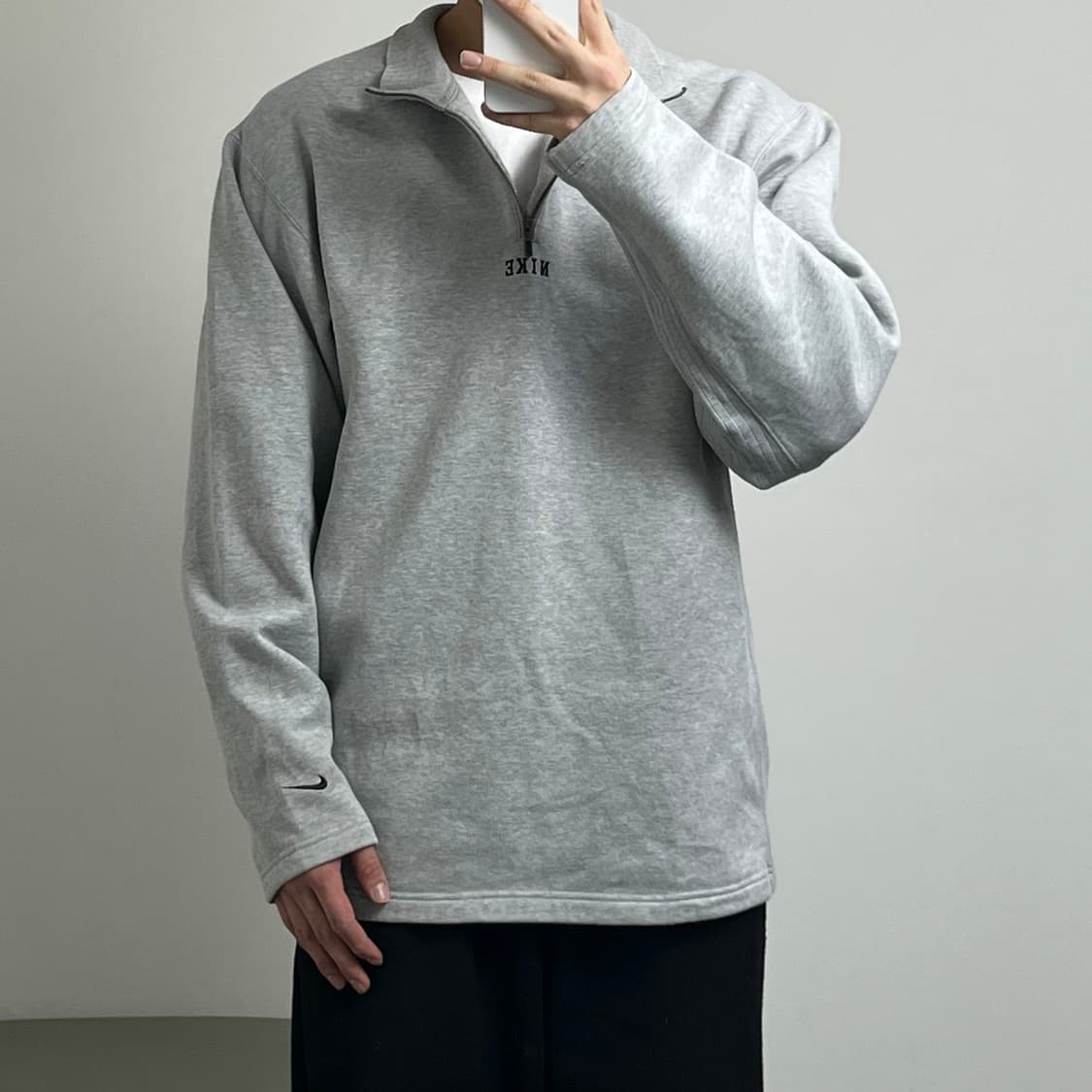 나이키 기모 반집업 맨투맨 (남녀공용 상품이미지1