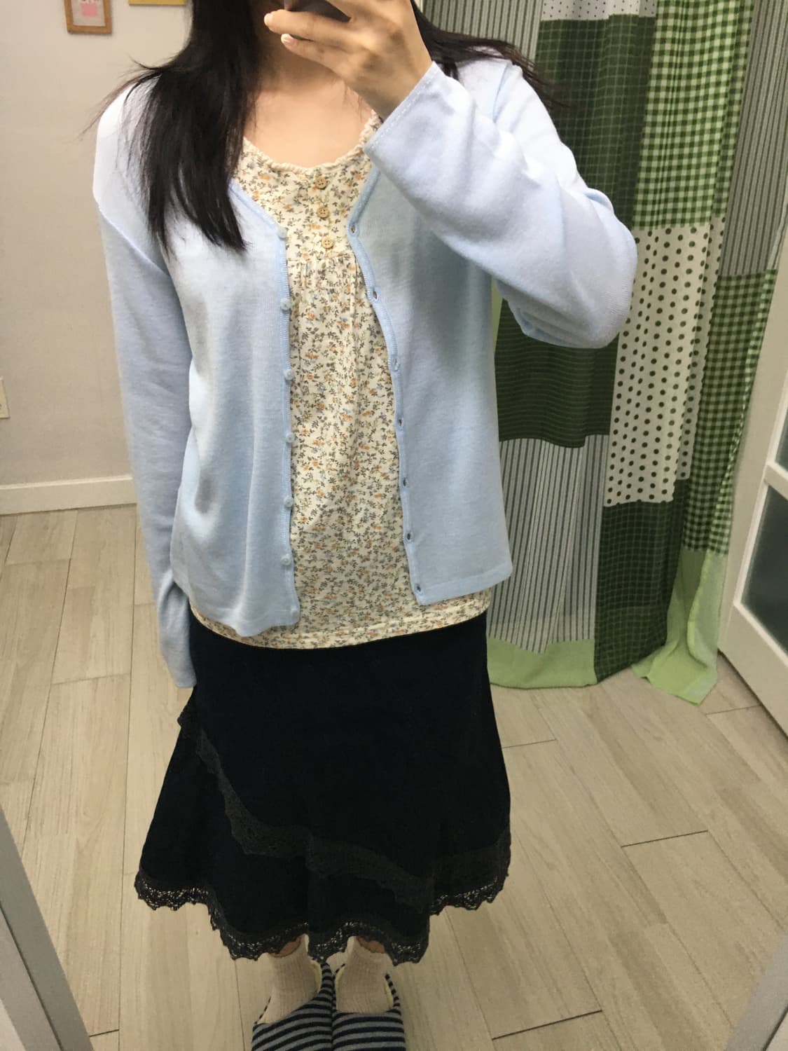 스카이블루 버튼 가디건 상품이미지4