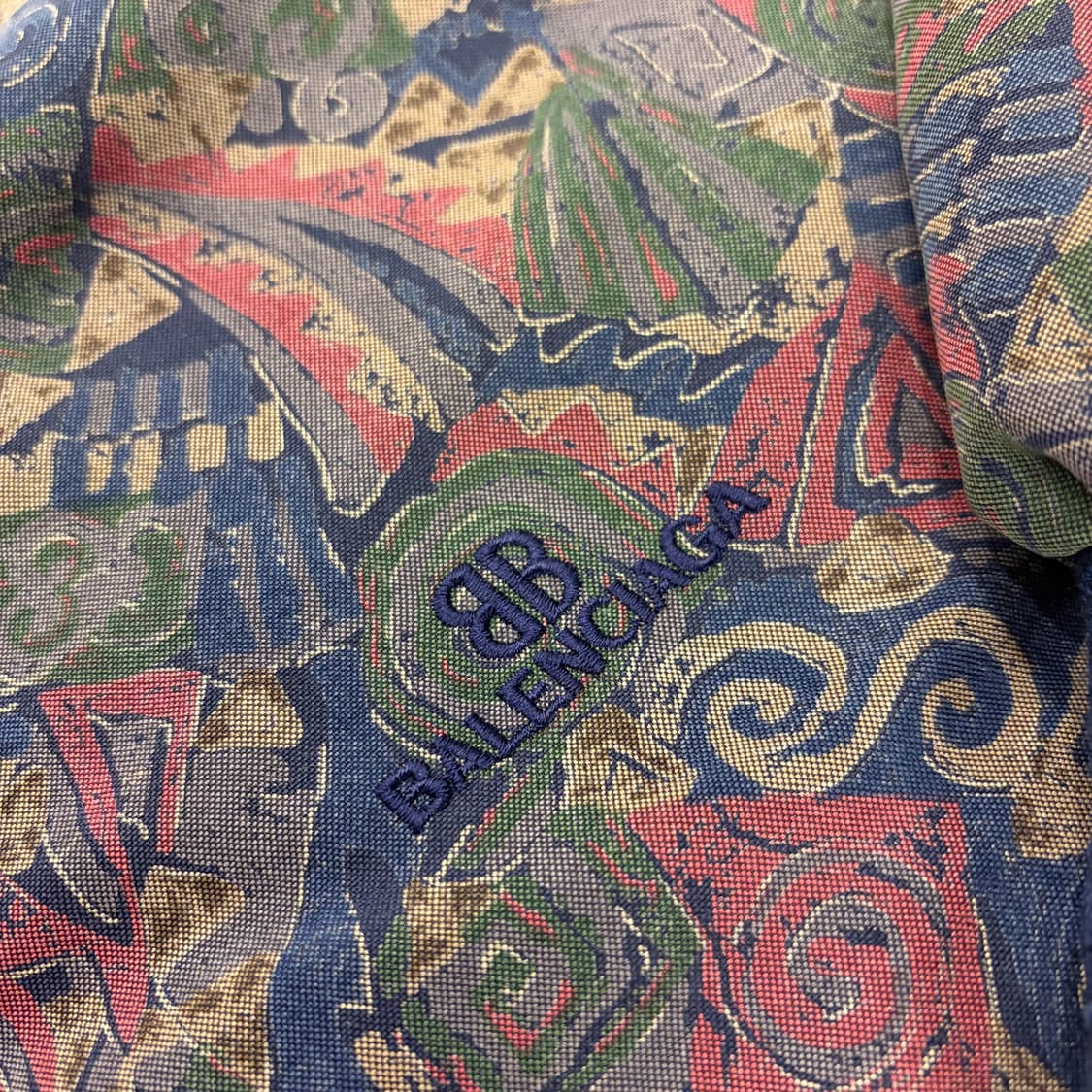 [L] 93s 발렌시아가 빈티지 패턴 실크 봄버 자켓 B709 상품이미지4
