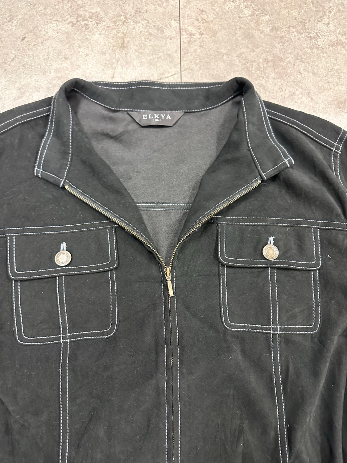 velvet pocket zip-up 상품이미지3