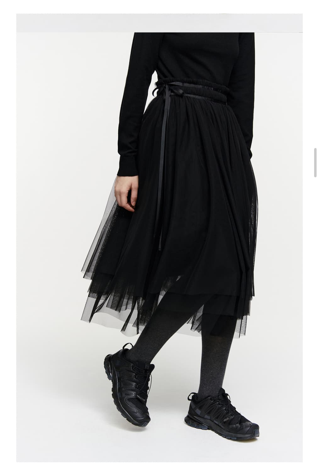 버뮬라 스커트 RIBBON TULLE LONG SKIRT(BLACK) 상품이미지1