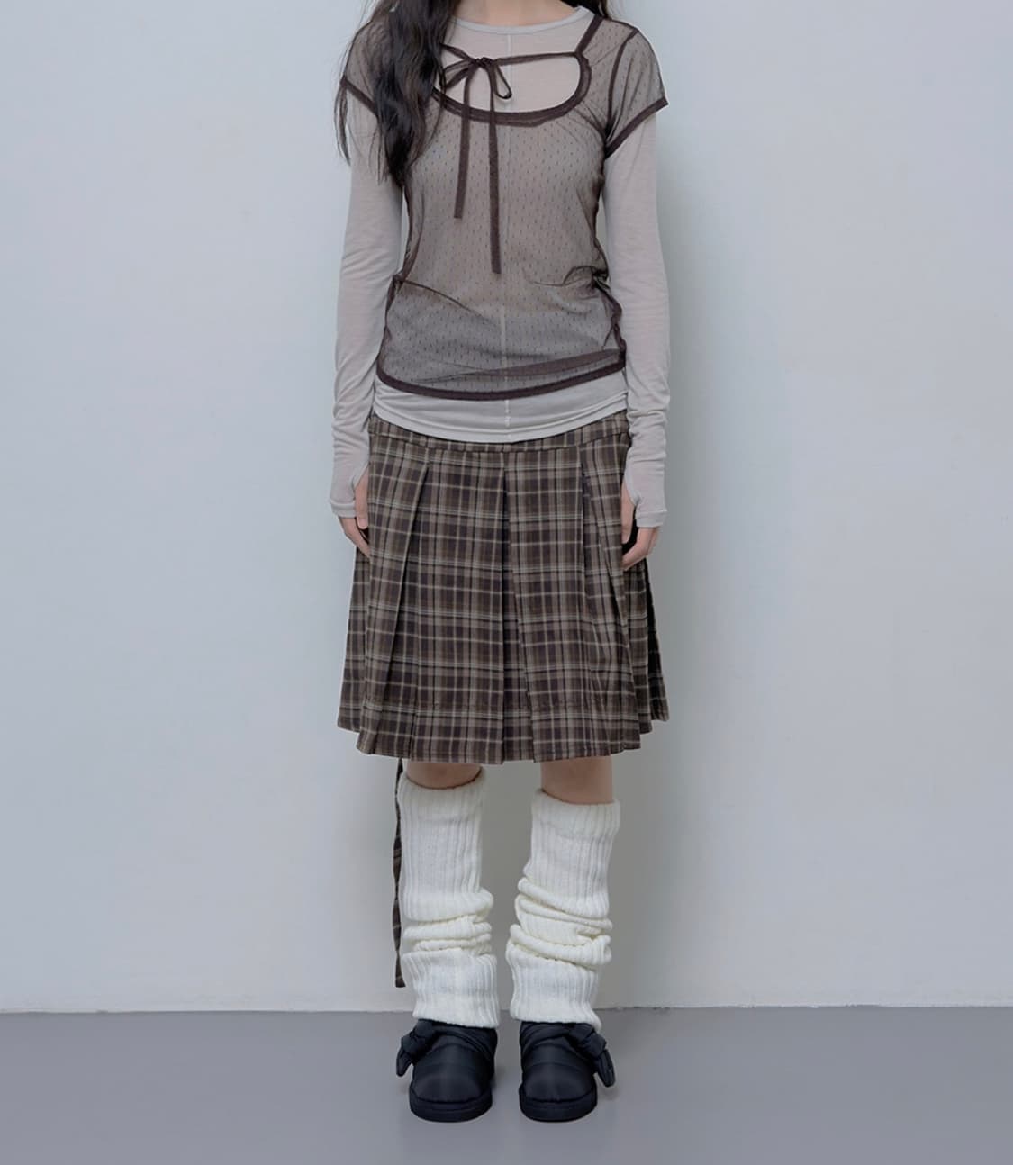 팬시클럽 체크 스커트 상품이미지1