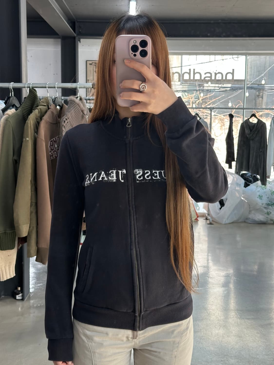 게스 진스 코튼 집업 상품이미지1