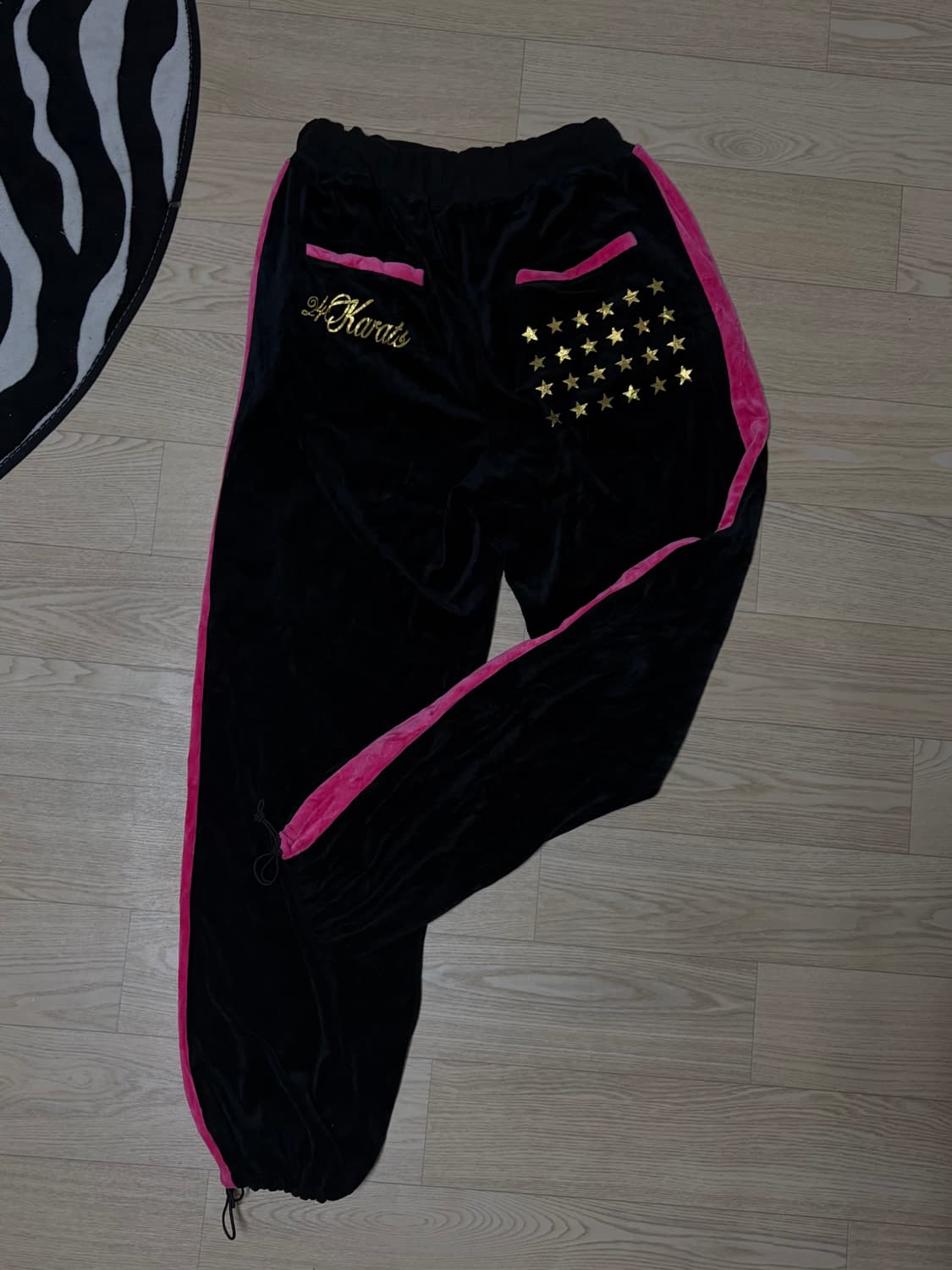 일본빈티지 갸루 벨벳 와이드 츄리닝팬츠 상품이미지2