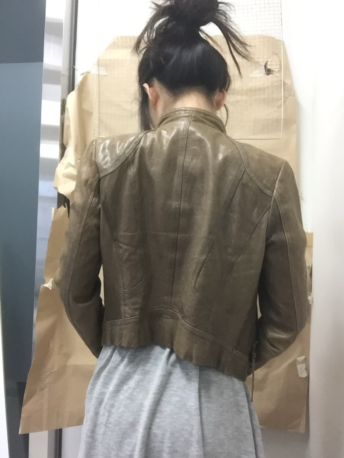 vintage brown leather jacket 레더 자켓 나폴레옹 상품이미지3