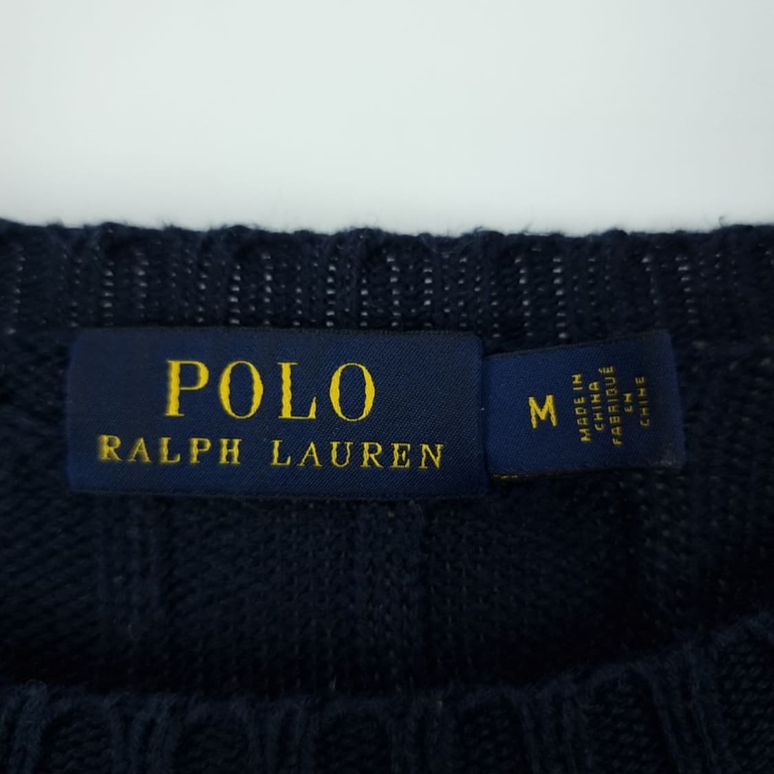 [폴로 랄프로렌] 포니 로고 자수 케이블 꽈배기 니트 네이비 M18590 상품이미지7
