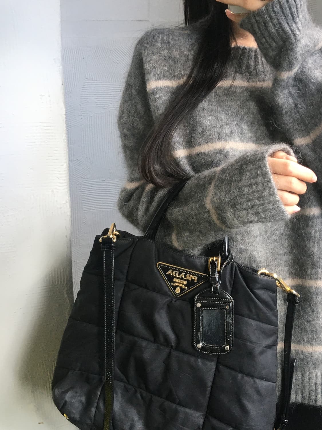 PRADA 프라다 나일론 금장 핸들 투웨이 백 상품이미지1