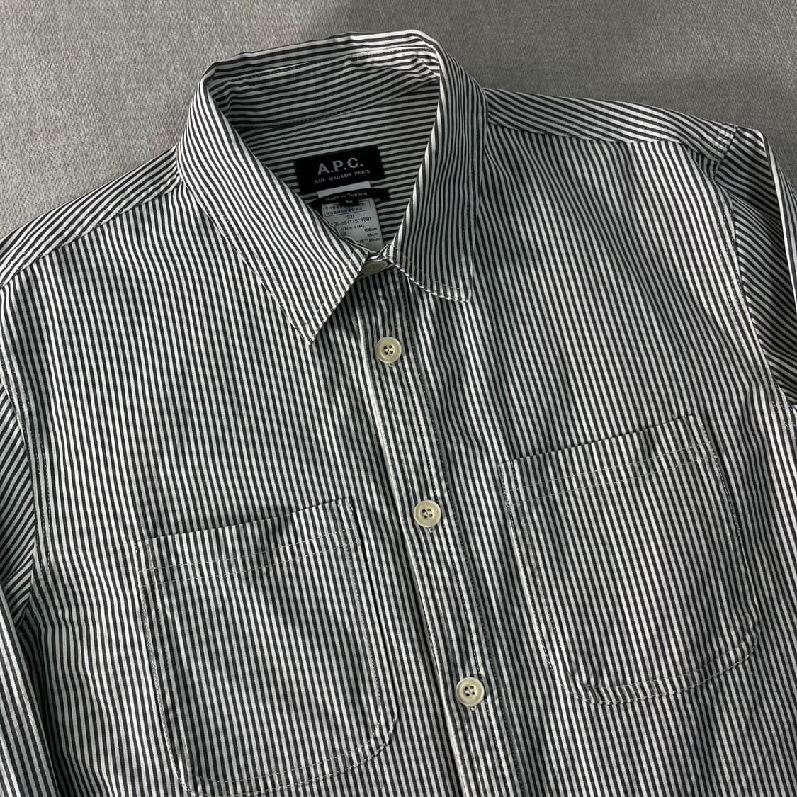 95 아페쎄 스트라이프 투포켓 셔츠자켓  상품이미지2