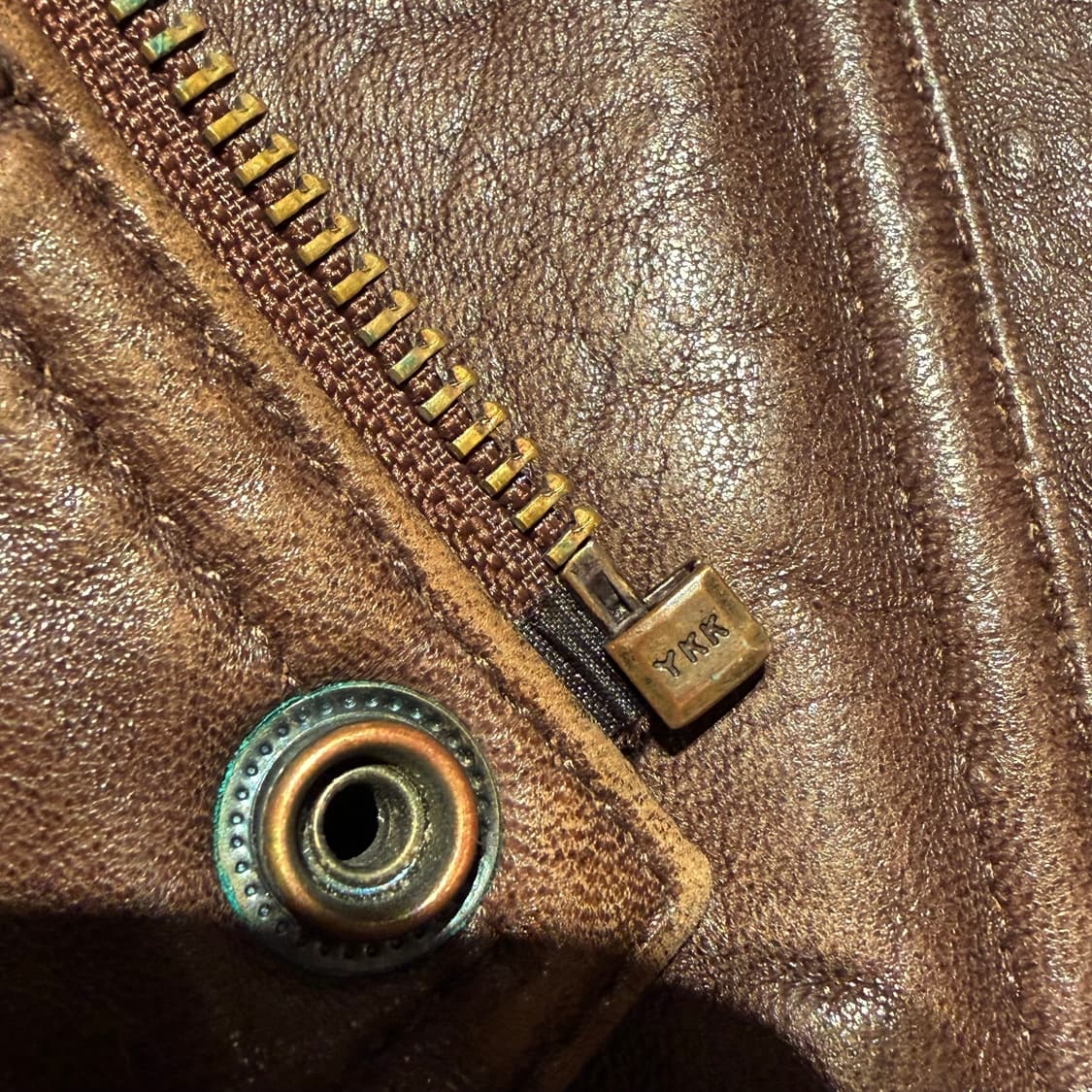 JR 빈티지 헤비 양가죽 A-2 레더 자켓 L 105 봄버 브라운 상품이미지6