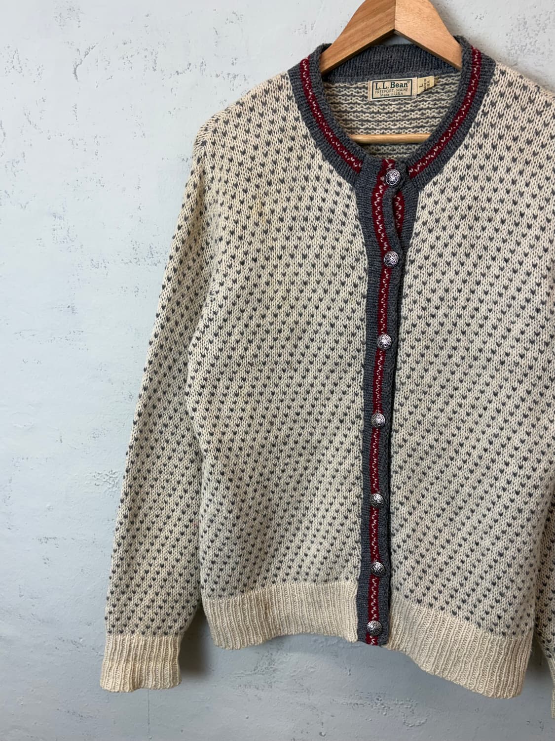 엘엘빈 L.L.Bean 80s 빈티지 노르딕 버드아이 가디건 상품이미지5