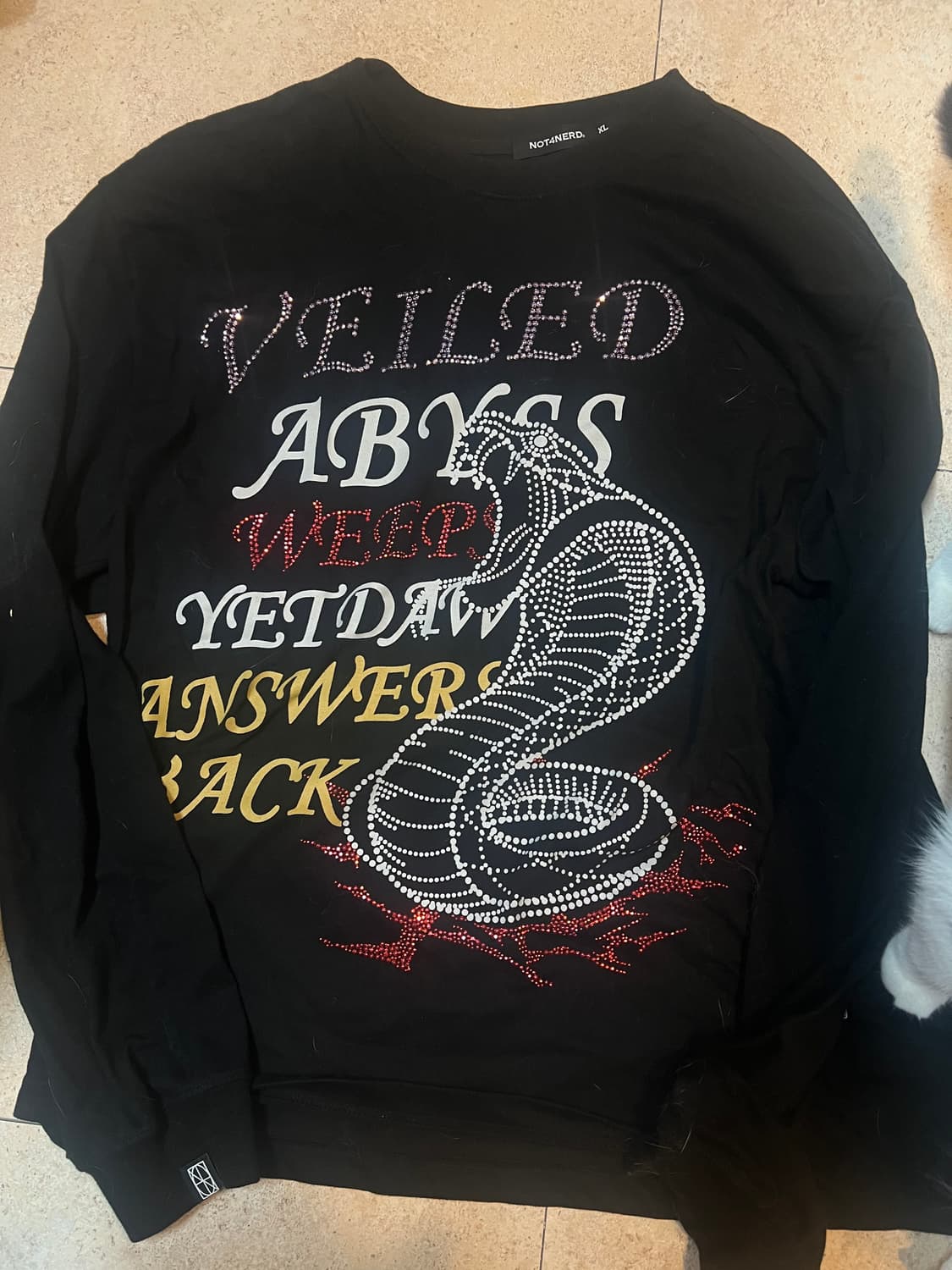 낫포너드 레터링 롱슬리브 XL 블랙 상품이미지1