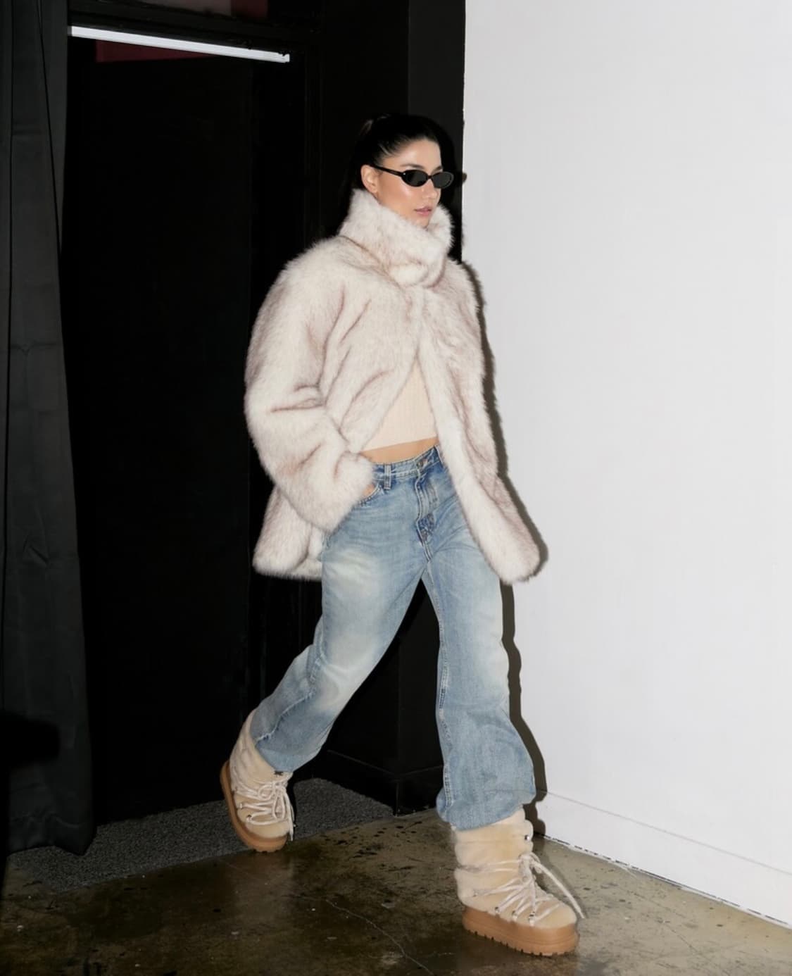 더포르타(포르타) 소프트 퍼 자켓 아이보리 상품이미지4