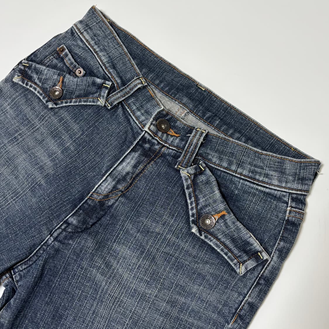 Y2K 멀티 포켓 플레어 부츠컷 데님 팬츠 상품이미지2