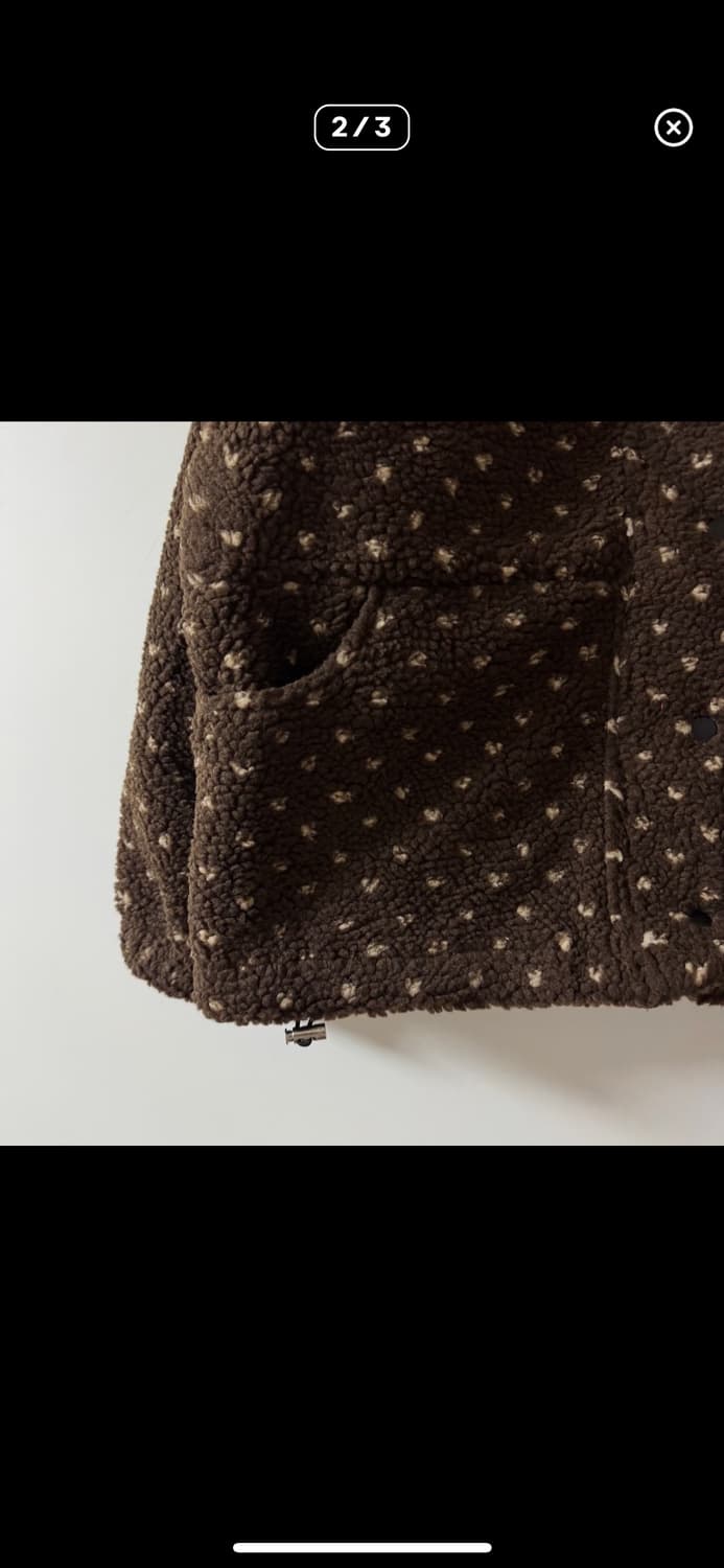 도트 뽀글이 누빔 점퍼 자켓 브라운 상품이미지3