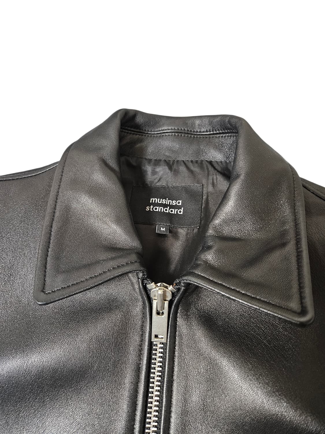 무신사스탠다드 램스킨 싱글 라이더자켓 블랙 M 상품이미지2