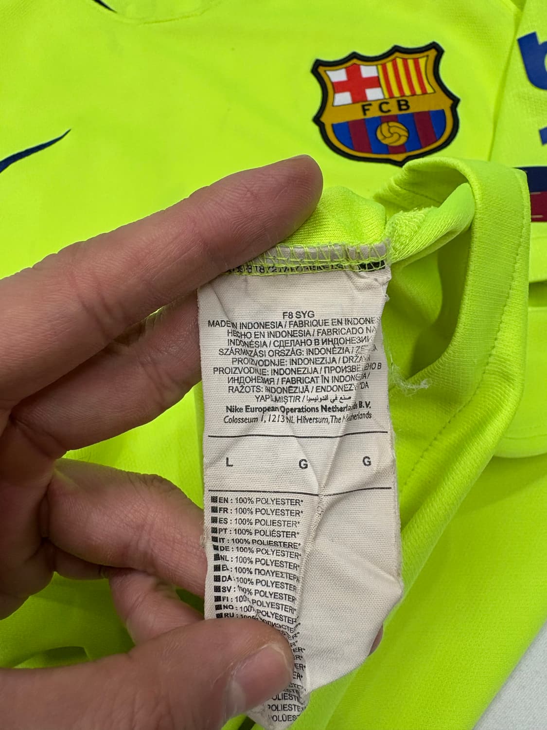 18 19 나이키 FC 바르셀로나 메시 어웨이 브레스 스타디움 축구 져지 상품이미지7