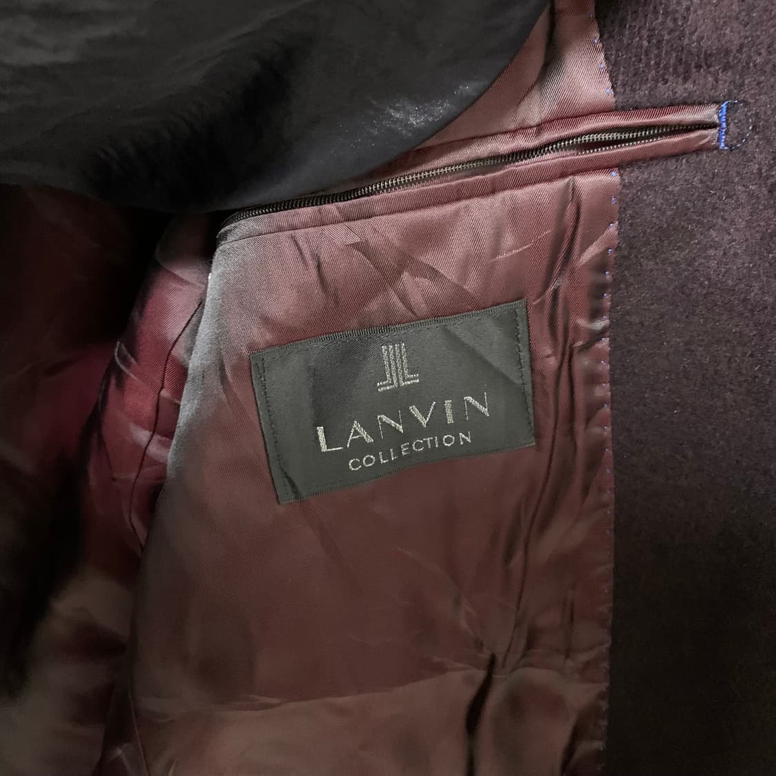 랑방 컬렉션 빈티지 퍼플 브라운 하프 코트 상품이미지5