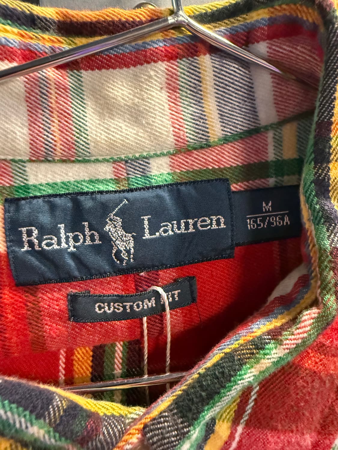 폴로 랄프로렌 POLO 커스텀핏 타탄 체크 셔츠 레드 M 상품이미지5