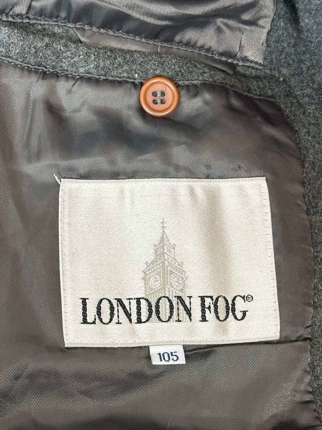 런던 포그 차콜 울 모직 싱글 코트 105 상품이미지6