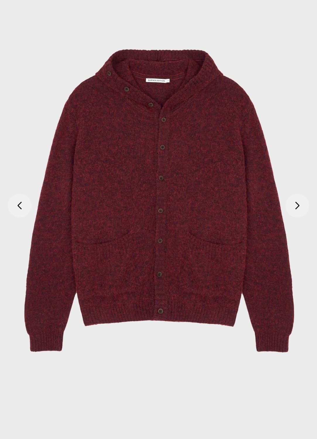 서피스 에디션 Button-up hooded knit wine M 상품이미지3