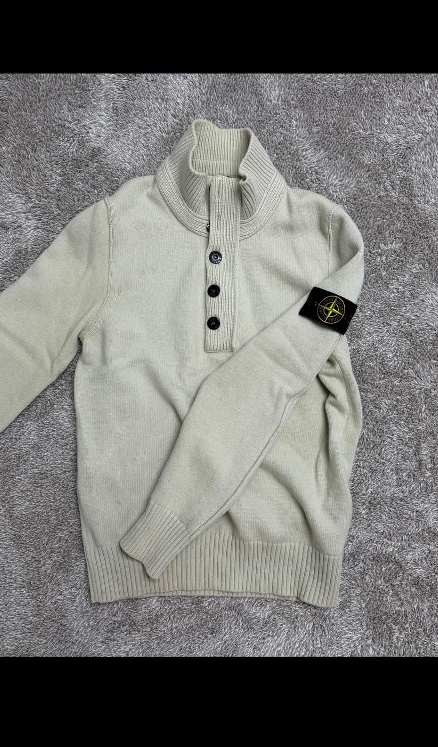 급처 스톤아일랜드 반집업 니트 S 아이보리 /6715508A3 상품이미지4