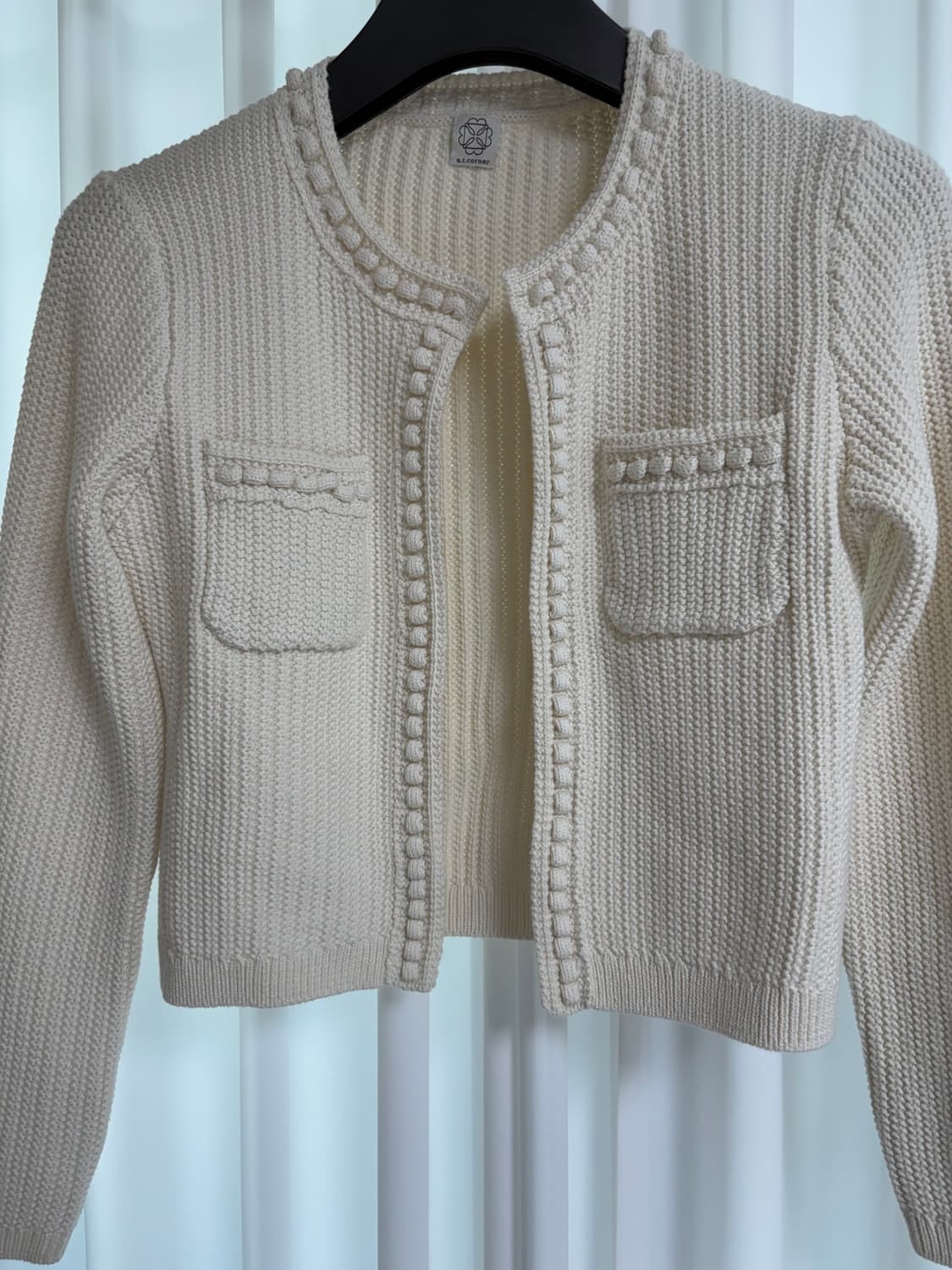 앳코너 폼폼 크롭 자켓 가디건 상품이미지4