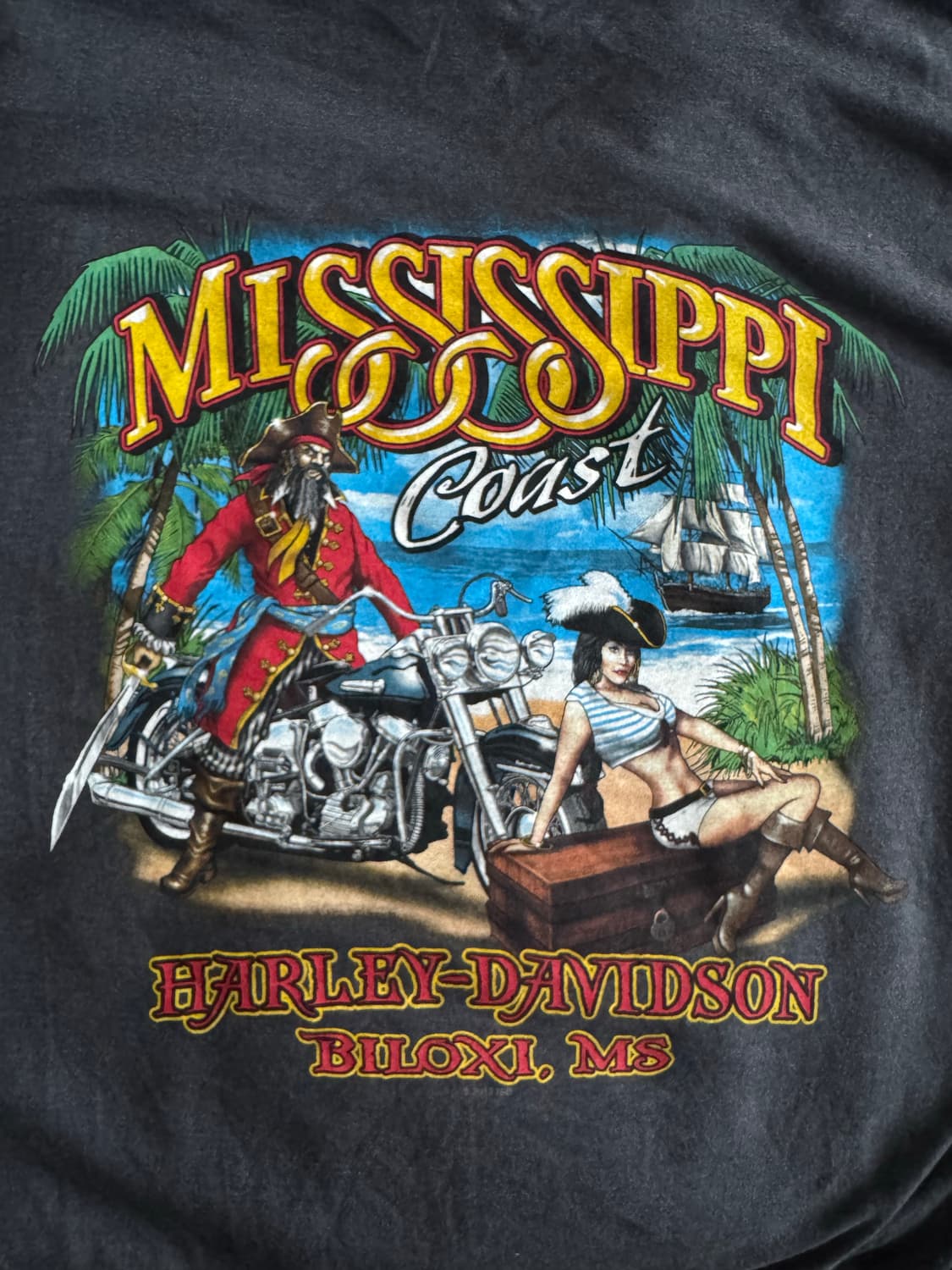 [XL] 빈티지 할리데이비슨 리프린팅 파이어 실드 티셔츠 상품이미지6