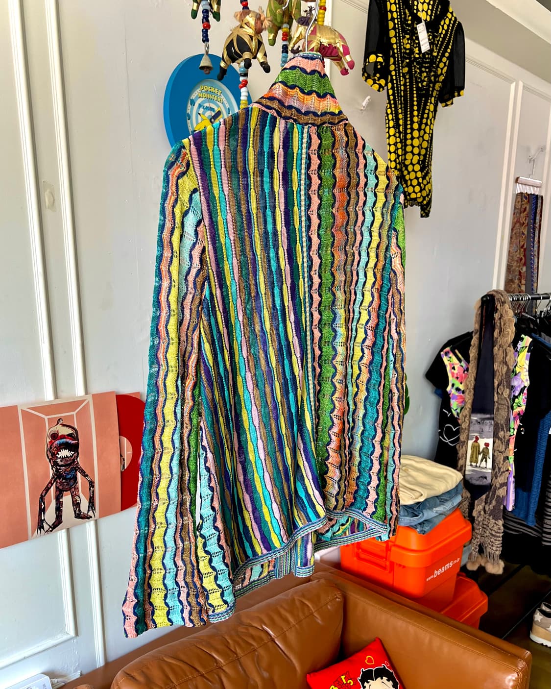 1990s Italian Mixed Pattern Old Cardigan 상품이미지8