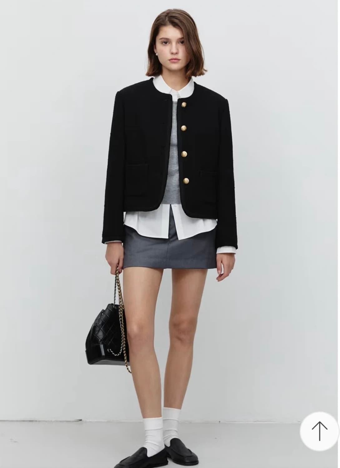 던스트 클래식 부클 트위드자켓(black,s) 상품이미지1