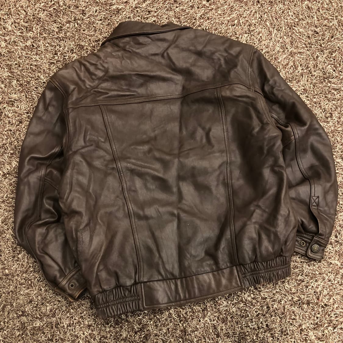 피에르가르뎅 양가죽 봄버 브라운 레더 가죽 자켓 상품이미지5