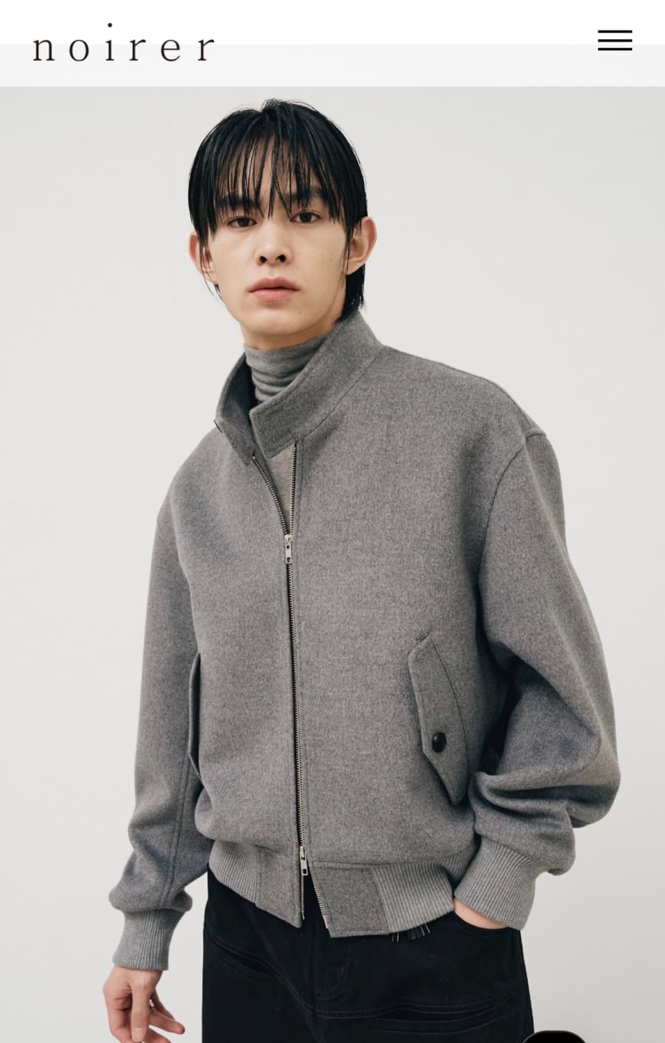 노이어 울 헤링턴 블루종(그레이) 48사이즈 새상품 상품이미지3