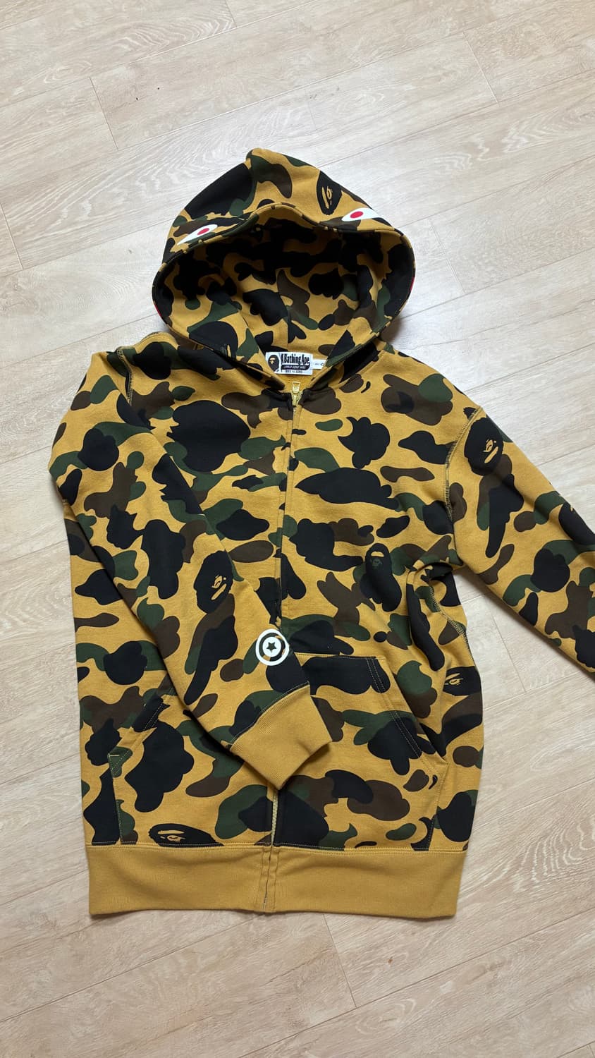 베이프 황계 샤크 후드집업 키즈 160 상품이미지1