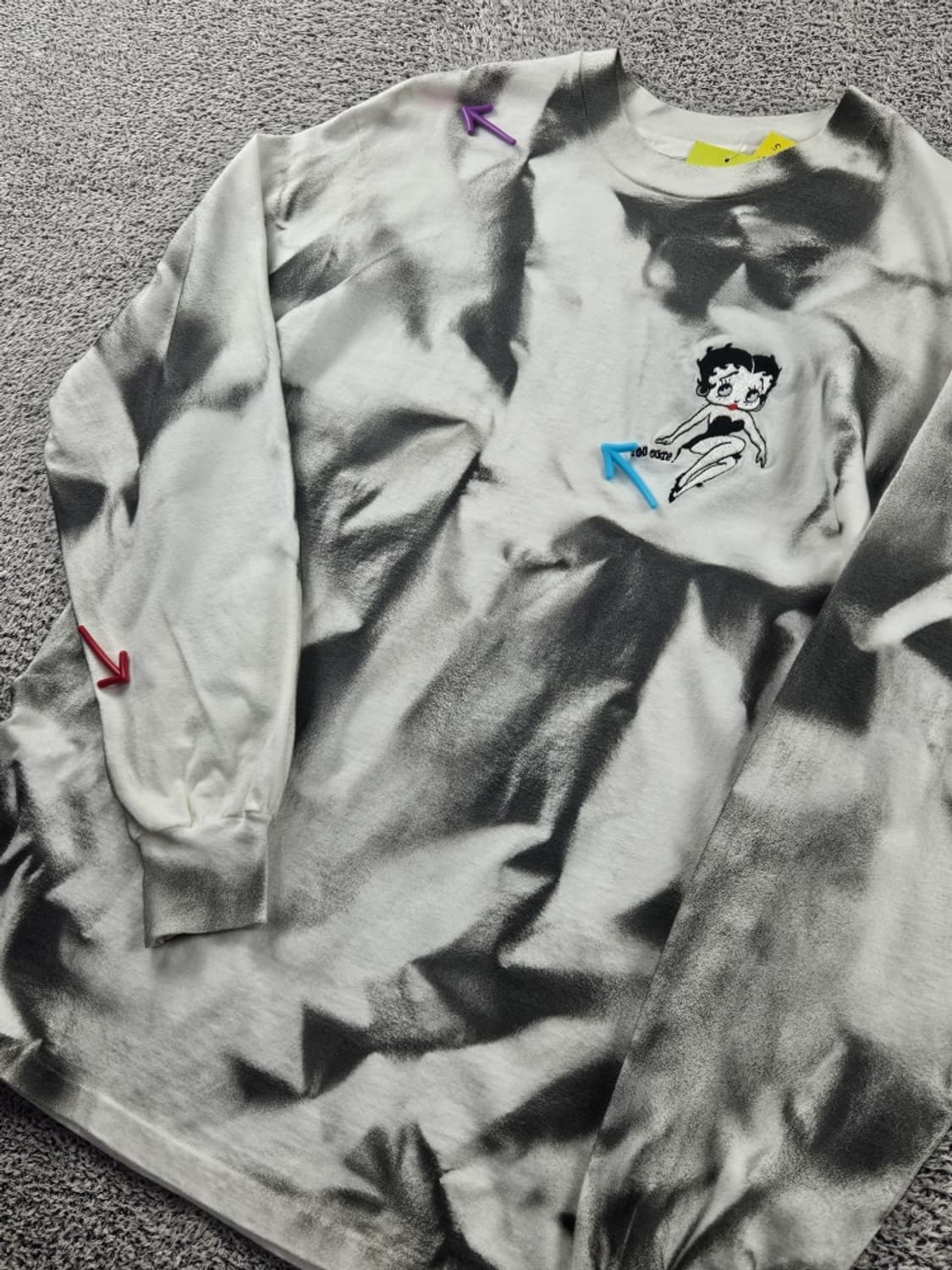 90's USA HANES 커스텀 싱글스티치 롱슬리브( L )/11425 상품이미지4