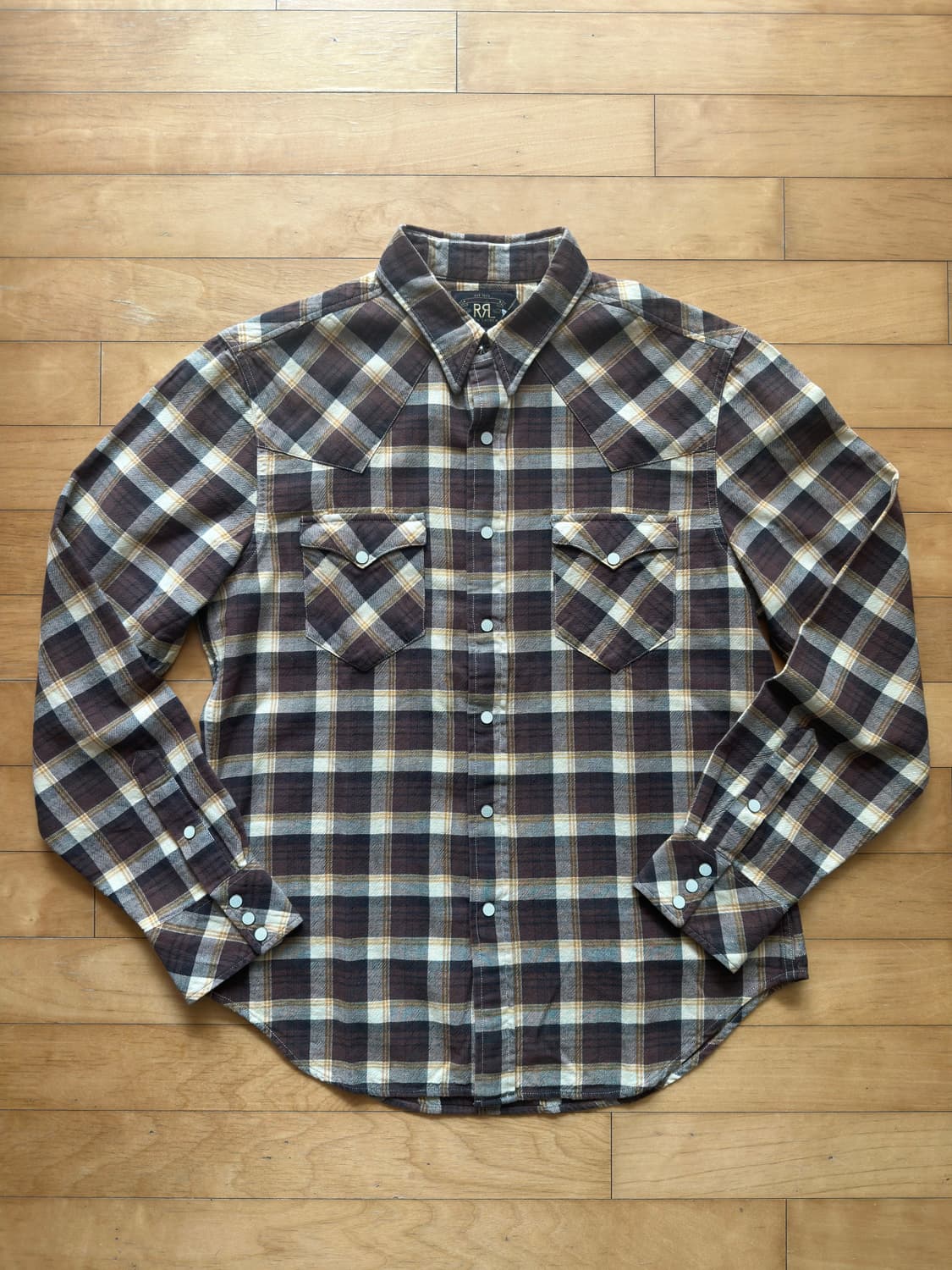 RRL 슬림핏 플래드 트윌 웨스턴셔츠 상품이미지8