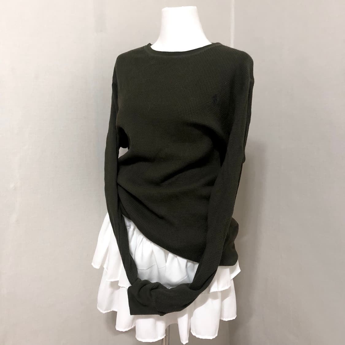 폴로 카키 와플 티셔츠 XL 상품이미지1